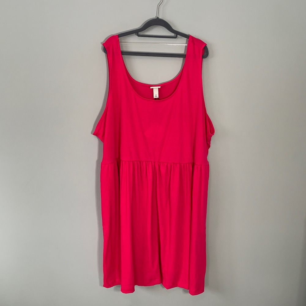 NEW Ava & Viv Womens Hot Pink Sleeveless Babydoll Mini Dress Plus 4X